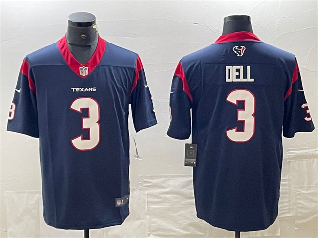 Men's Houston Texans #3 Tank Dell Navy Vapor Untouchable Stitched Football Jersey